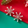 Autumn/Winter Rhinestone Sweet Snowflake Earring Christmas Creative Studs Christmas Earrings New Year Party Fashion Jewelry