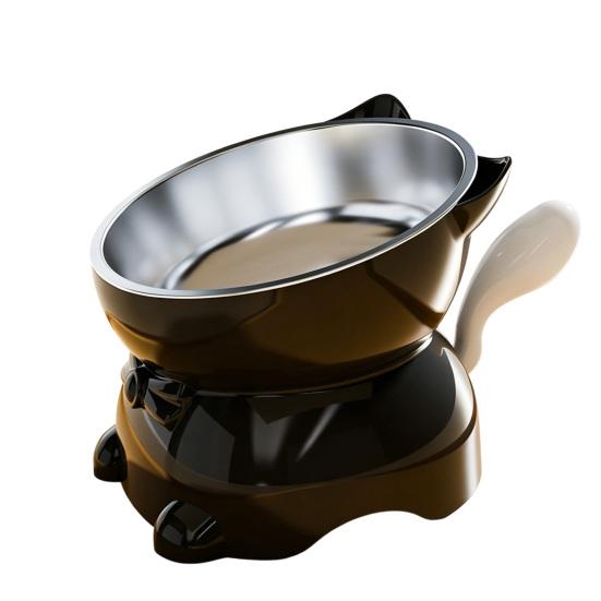 Поднятая миска для кошки Наклонная миска для корма кошки Противоскользящая приподнятая миска для кормления кошки Защищает шею кошки Дружелюбна для питья и еды