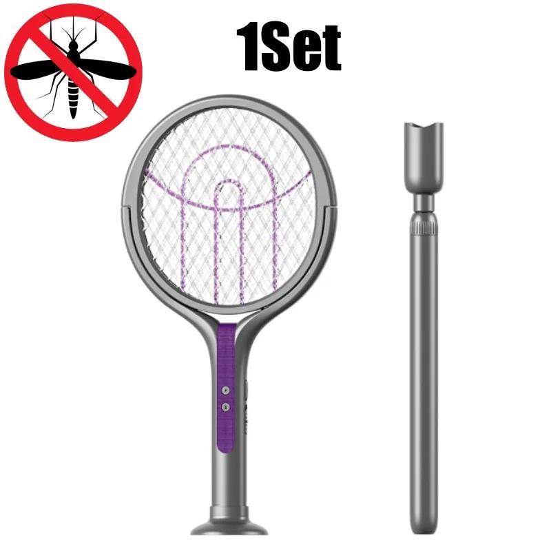 Multifunctional Rechargeable Fly Swatter and Mosquito Zapper Mosquito Racket Retractable Foldable Electric Mosquito Swatter