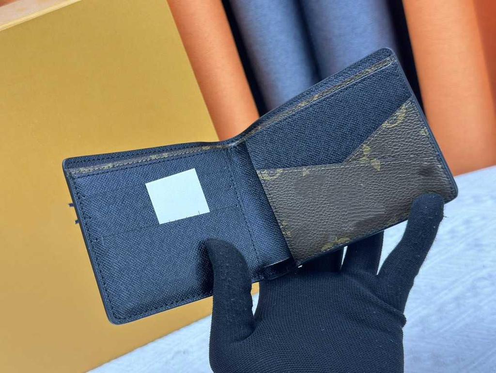 Unisex Genuine Leather Color Block Multi-Card Wallet