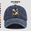 pc Summer Hardworking Little Bee And Daisy Print Baseball Cap Easy And Versatile Black Papa Trucker Hat Breathable And Comfo