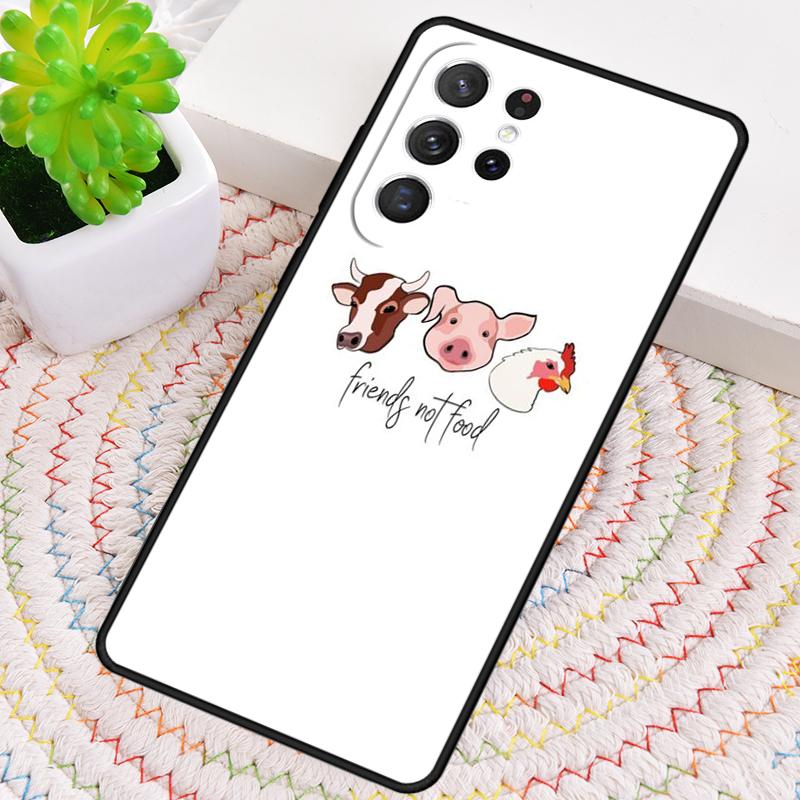 Веганские Друзья Не Еда TPU Чехол для Телефона Для Samsung Galaxy note 10 pro S26 S25 S24 S23 S22 Ultra Plus S21 FE S20 Ударопрочный Чехол