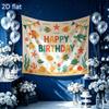 Happy Birthday Pink Roses Party Banner, Polyester Backdrop for Wall Decoration