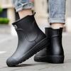 Модные мужские резиновые сапоги Slip-on Rain Shoes 39, водонепроницаемые ботинки на платформе, нескользящие резиновые сапоги для отдыха на природе, мужские рабочие галоши
