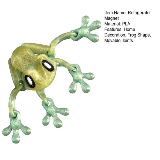 Подвижные суставы Лягушка Магнит на холодильник 3D-печатная Лягушка Игрушка-непоседа Шарнирная модель животного Фигурка Магнитный холодильник Лягушка Украшение Орнамент