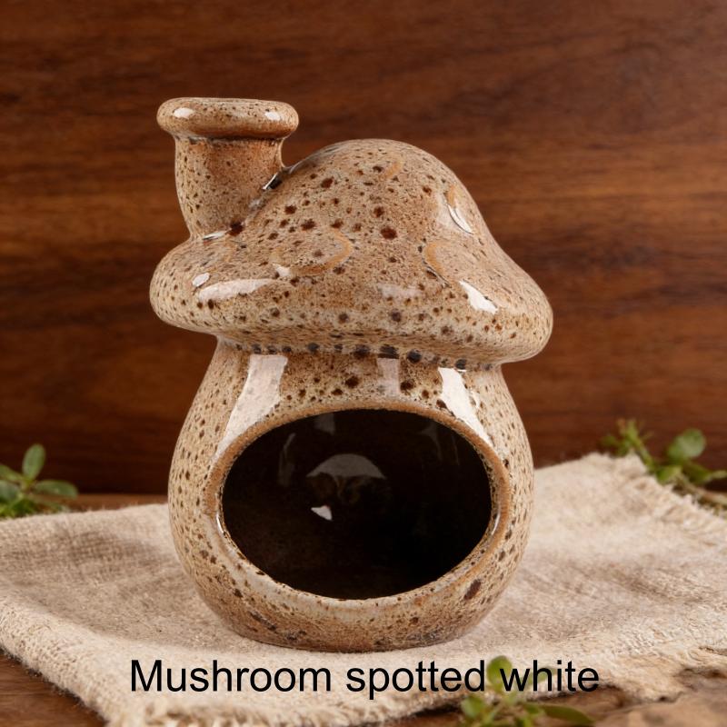 Ceramic Mushroom Shaped Sage Burner Palo Santo Aromatherapy Diffuser Religious Incense Holder Sage Burning Plate Ornament