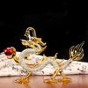 Zhaocai Crystal Zodiac Dragon Ornament Mascot Home Decoration Accessories Office Feng Shui Ornaments