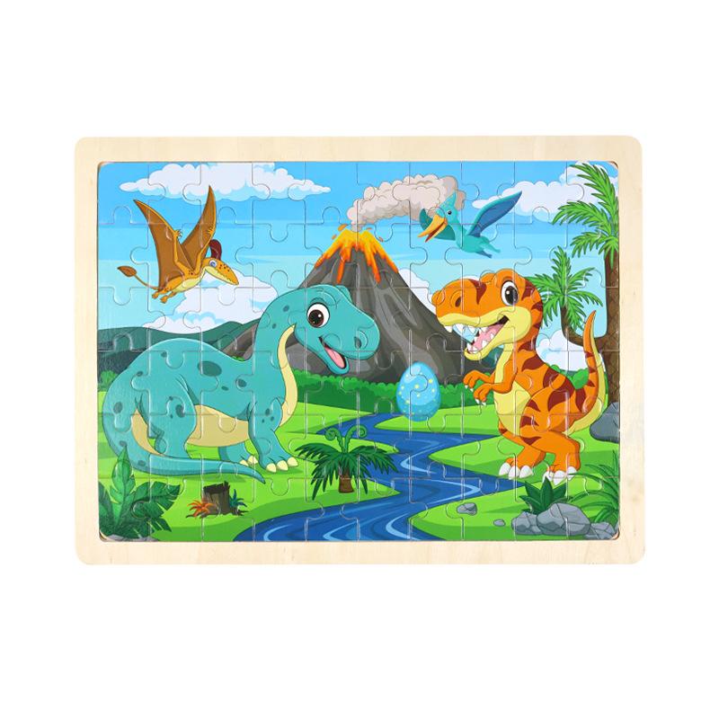 Деревянный пазл из 60 деталей с бревнами, детский мультяшный деревянный пазл с самолетом, развивающие игрушки для раннего развития ребенка