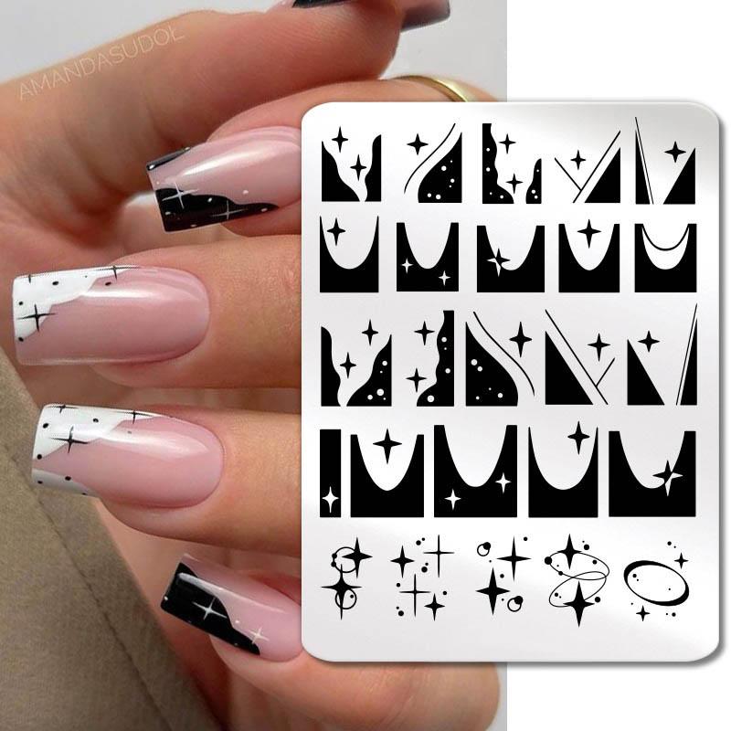 Штамповочные пластины для дизайна ногтей, листья, цветы, трафареты из нержавеющей стали, инструменты для штамповки изображений для ногтей, маникюрные инструменты