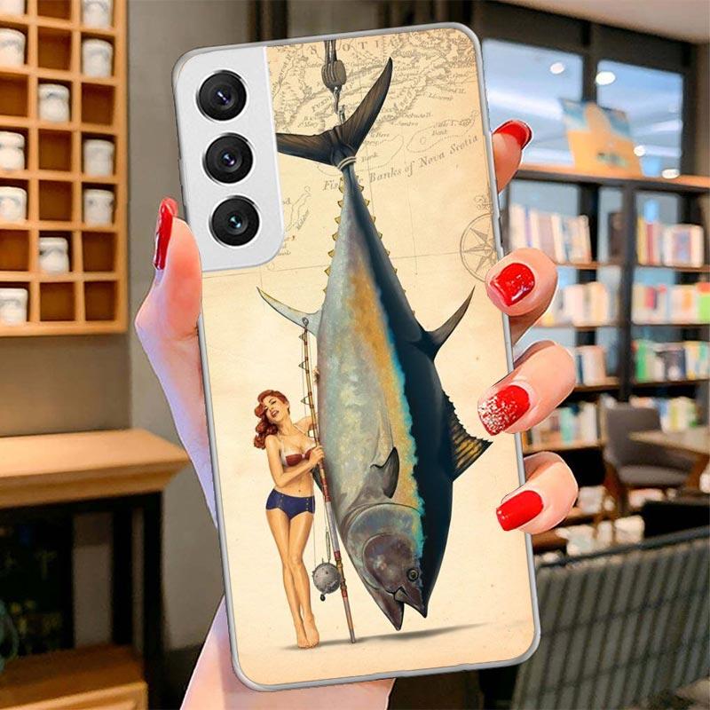 Offshore Angling Fishing Fish Rod Cover Phone Case For Samsung Galaxy S26 S25 Edge S24 Ultra S23 S22 Plus S21 S20 FE Soft Fundas