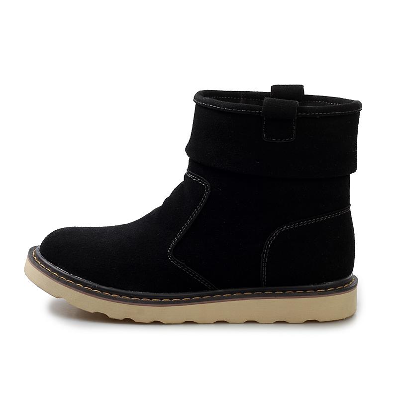 Handmade Genuine Leather Comfy Soft Lined Men Ankle Snow Boots Warm Waterproof Winter Outdoor Cold Weather Footwear