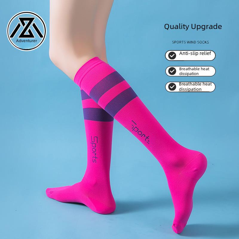 Trendy Over-the-Knee Compression Socks for Fitness, Yoga, Aerobics & Running - Stylish Two-Bar Design