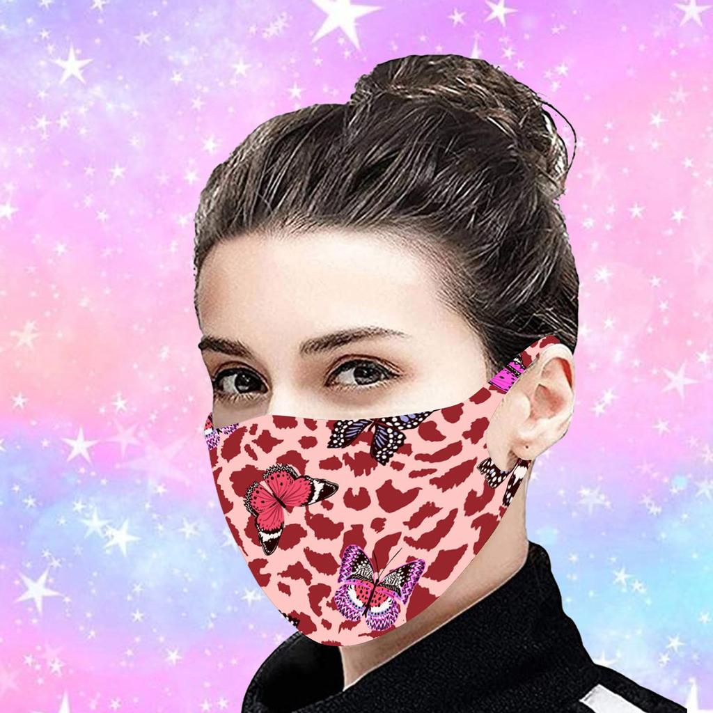 1PC Adult Printed Ice Silk Mask To  Against Dusts And Haze Mask
