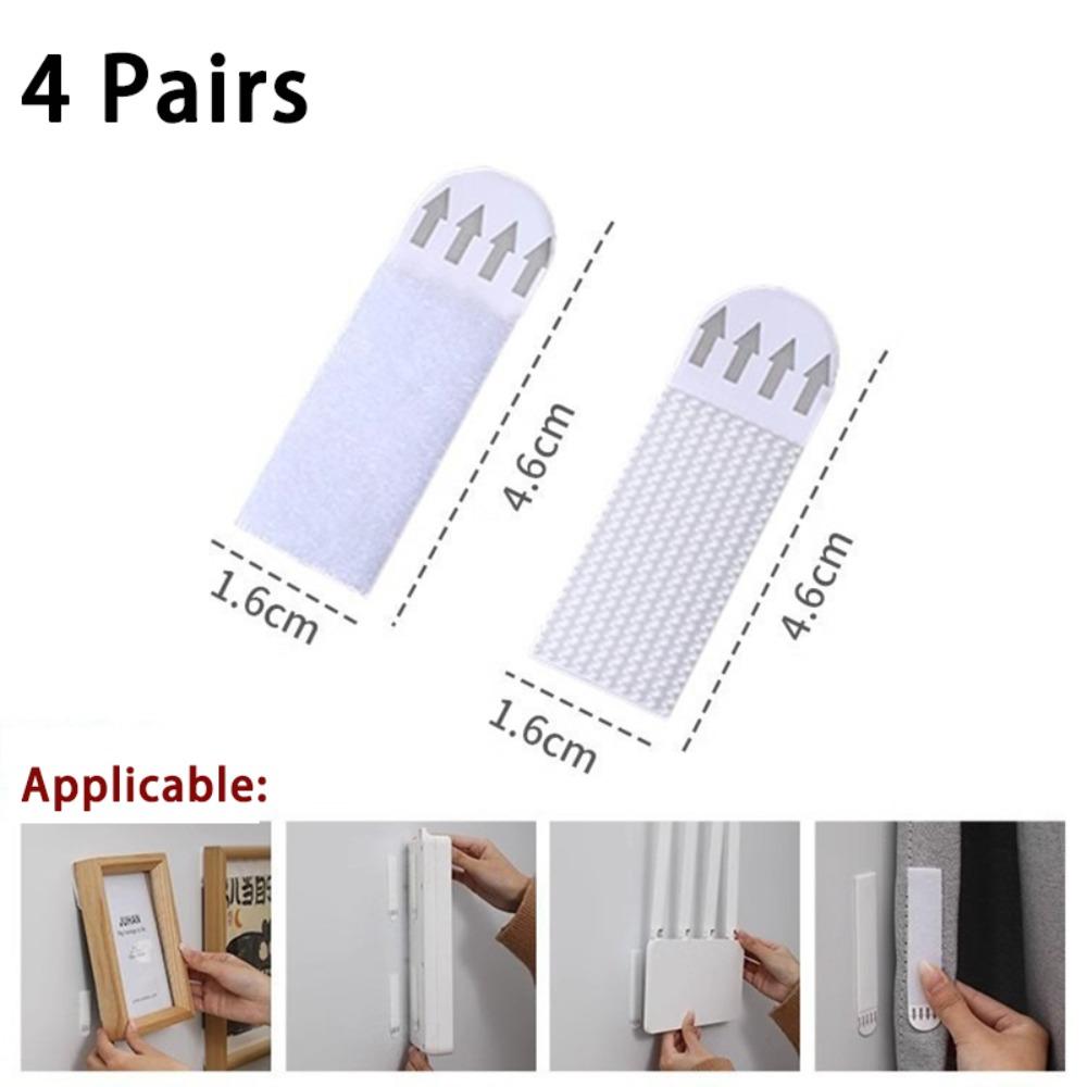 4 Pairs Punch-free Photo Frame Tape Strips Self Adhesive Poster Frame Hanging Stickers Home Office