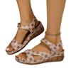 Fashion Outdoor High Quality Ladies Shoes 2025 Open Toe Women's Sandals Casual Sandals Women Round Toe Wedge Print Plus Size Shoes Women