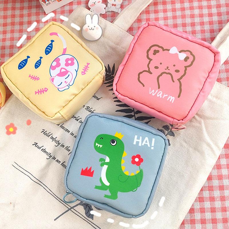 Portable Sanitary Pads Bag Mini Travel Makeup Pouch Waterproof Organizer For Women Girls Cosmetic Storage