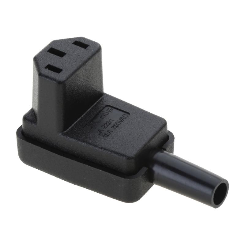 1 шт. C13 гнездовой разъем кабеля, угловой, 90 градусов, IEC 320 AC 10A 250V, соединительный штекер кабеля питания