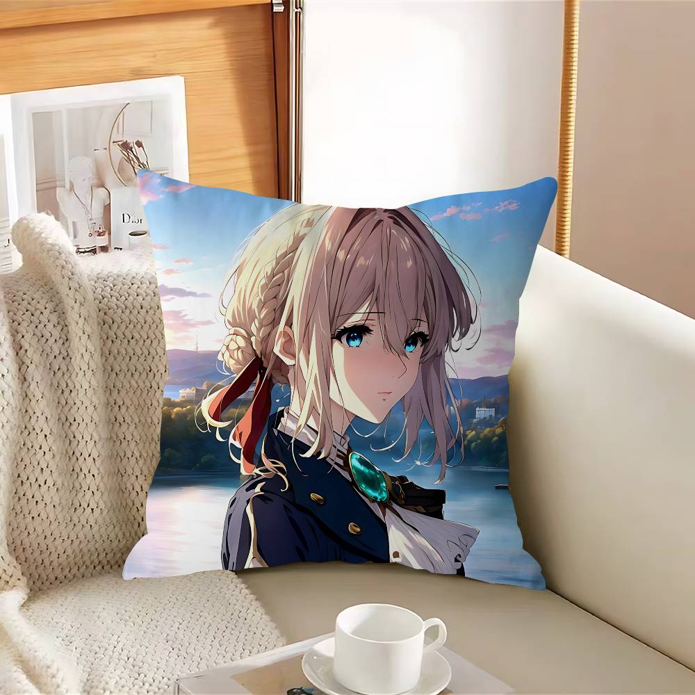 Violet-T Anime EvergardenS Pillow Case Removable Washable Cushion Cover – All-Season Soft Linen
