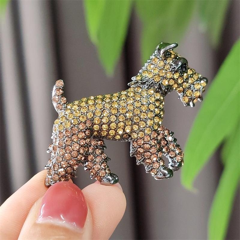 Французская брошь Niche Design Sense New Animal Милая маленькая брошь в виде щенка с бриллиантами для мужчин и женщин