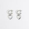 BIMBA Y LOLA Silver Heart Hoop Earrings B255AIW029SIF