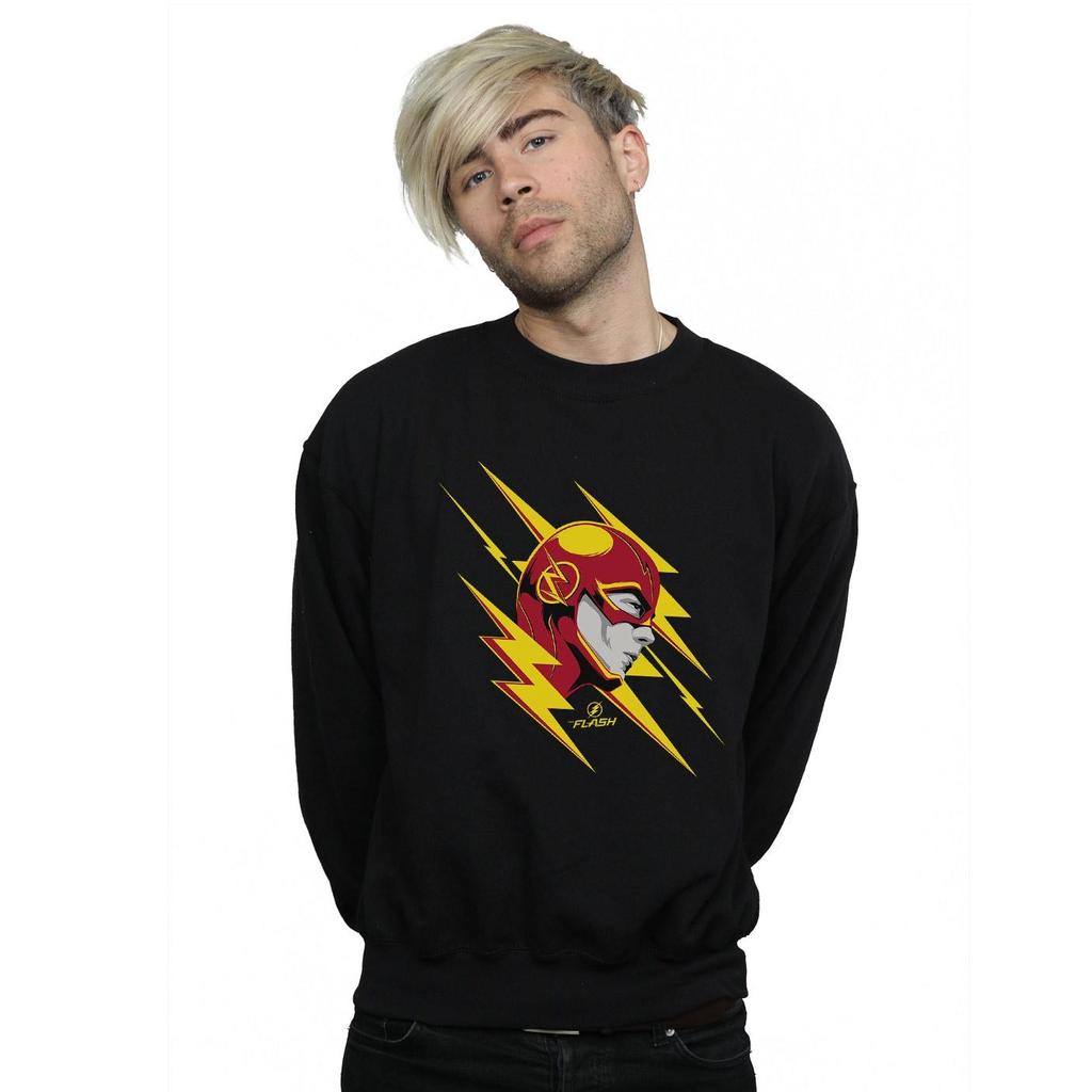 DC Comics Mens The Flash Lightning Portrait Sweatshirt
