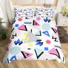 Retro Memphis Style Duvet Cover Set Galaxy Fashion Style Geometric Shapes Bedding Set Full,Hipster Old Fashioned Comforter Cover