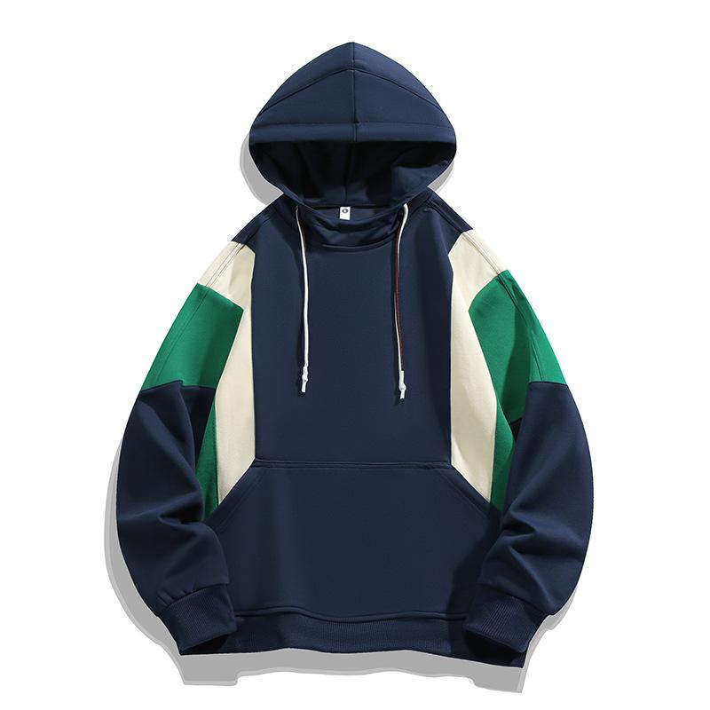 Осенние новые высококачественные парные куртки с капюшоном и прямыми карманами в цветных блоках для мужчин и женщин, модные и универсальные толстовки для мужчин