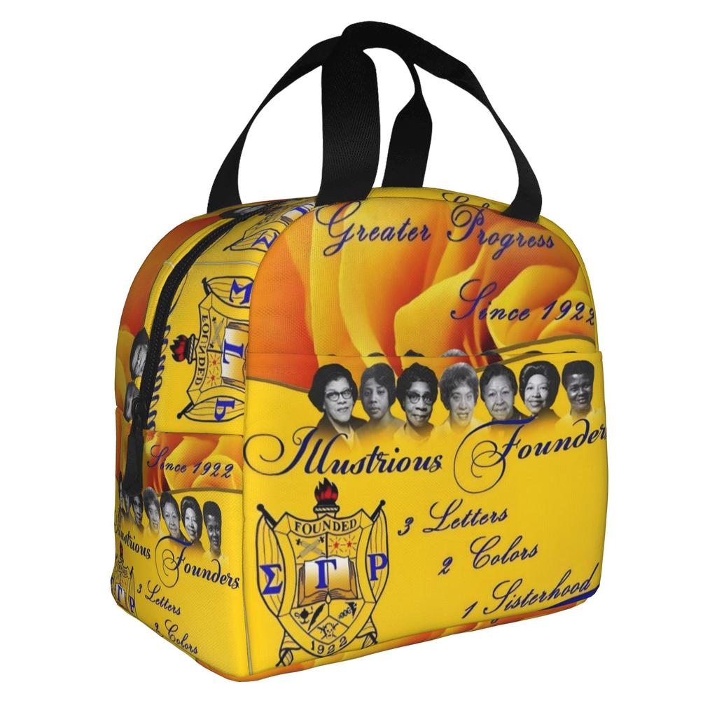 SGRHO1922 Sigma Gamma Rho Insulated Lunch Bag for School Office African American Sorority Portable Cooler Thermal Bento Box