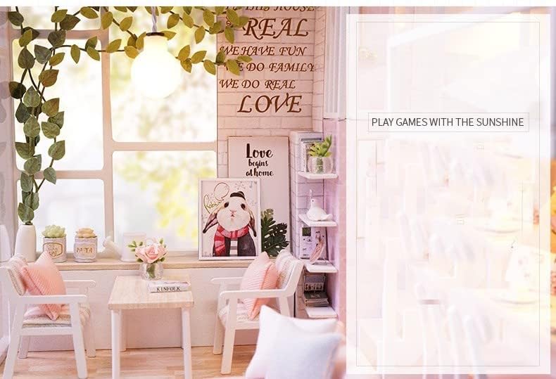 Кукольный домик для начинающих, набор миниатюрного дома, DIY деревянный кукольный домик, миниатюрный набор, набор для ручной работы с пылезащитной крышкой (Тихое время)