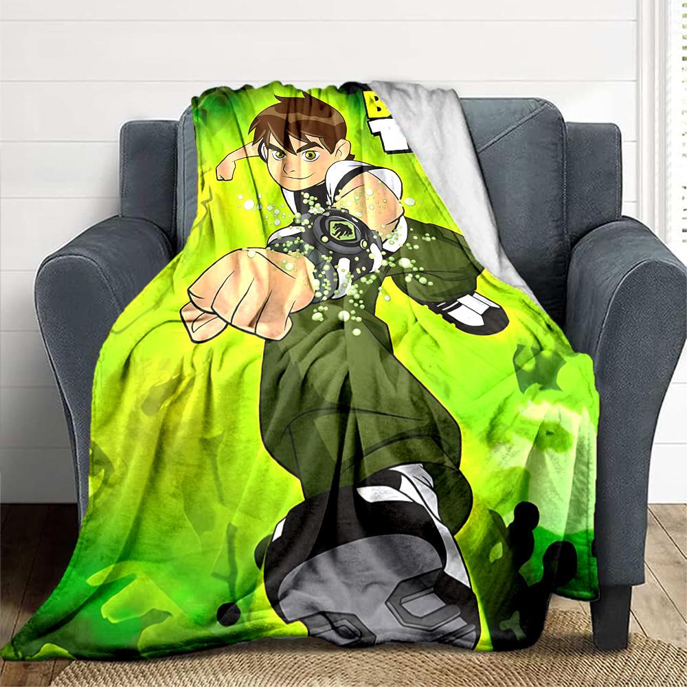 1pc Ben 10 Alien Force Flannel Blanket, Soft Skin Friendly with Digital Printing, Various Sizes Available for Family, Friends, Birthday