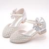 Девочки Хрустальные Туфли Принцесса Высокие Каблуки Обувь для Подиума Модная Кожаная Обувь Детские Сандалии с Закрытым Носком