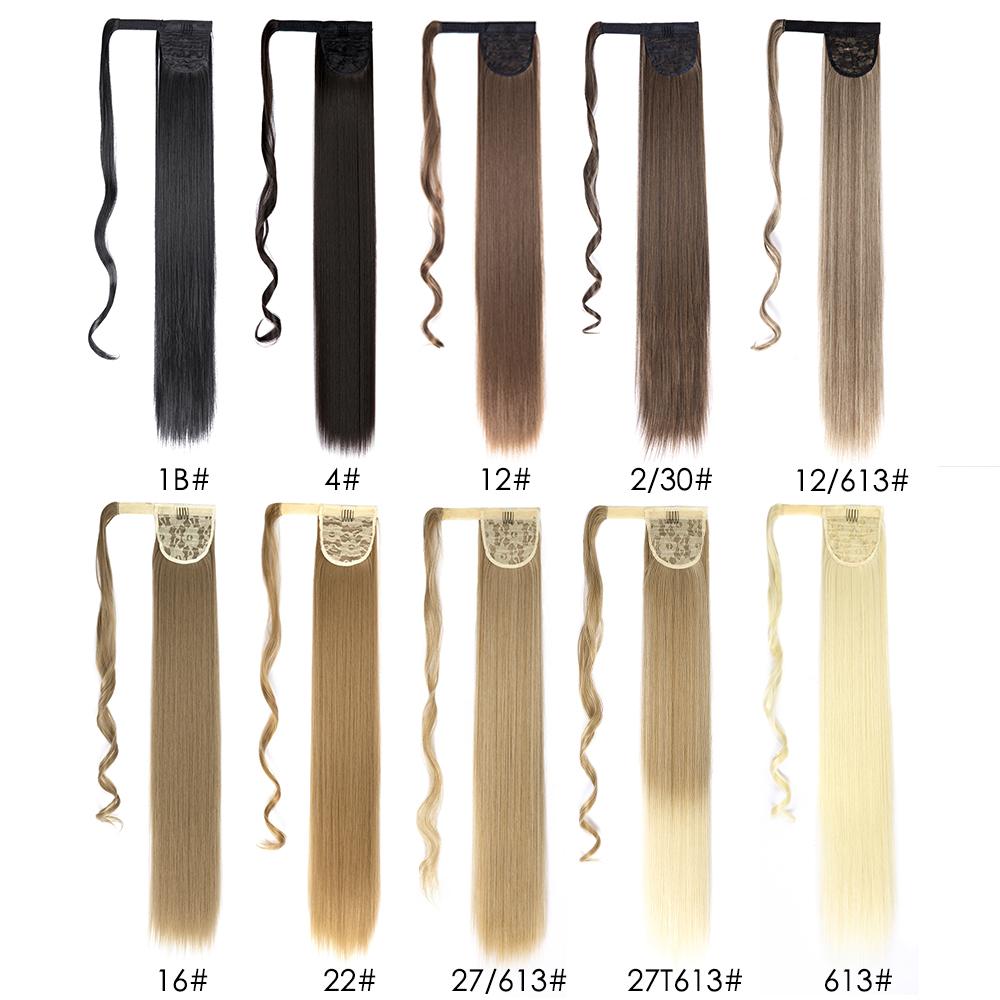 85 см 33 дюйма длинный хвостик шиньоны для женщин прически прямой синтетический искусственный хвост обертывание вокруг зажима в конском хвосте