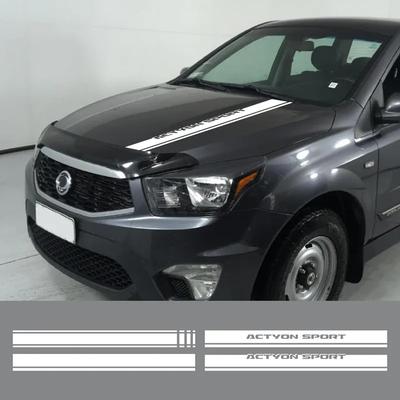 Для Ssangyong Actyon Sport AX5 Пикап Наклейка на капот Грузовик Виниловые полосы Декоративная крышка Стикер в стиле автомобиля Автоаксессуары для тюнинга