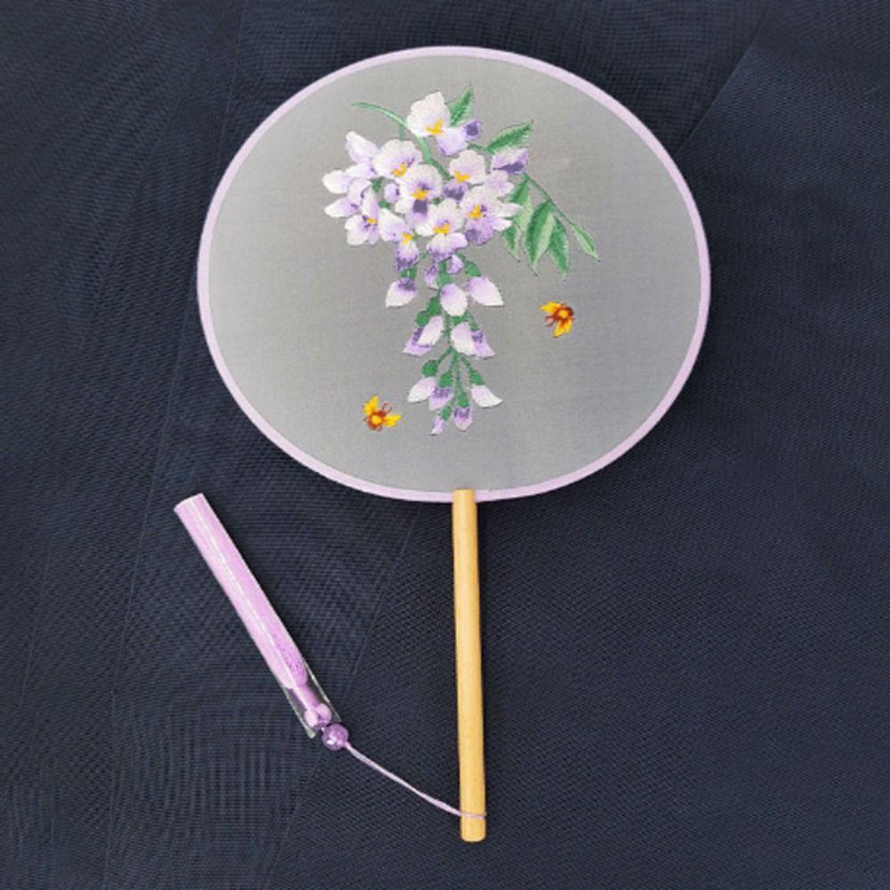 Ручной веер в китайском стиле с подвеской из шелка, винтажный вышитый веер, домашний декор