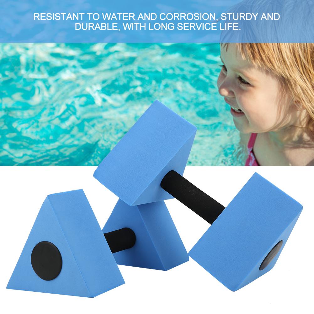 2PCS Triangle Dumbbell EVA Water Weight Barbell Children Swimming Fitness EquipmentBlue