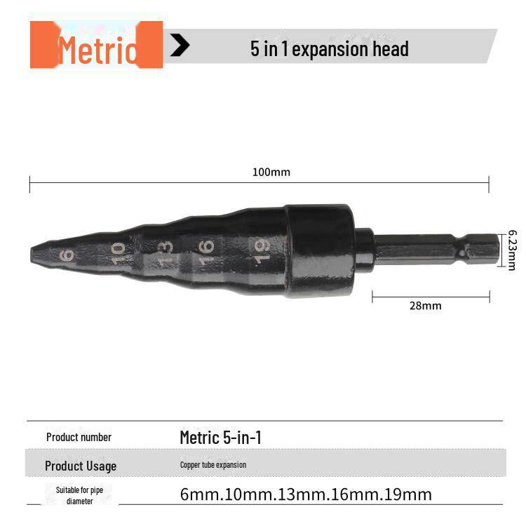Набор инструментов для расширения медных труб с шестигранной рукояткой для использования в кондиционерах и электродрелях