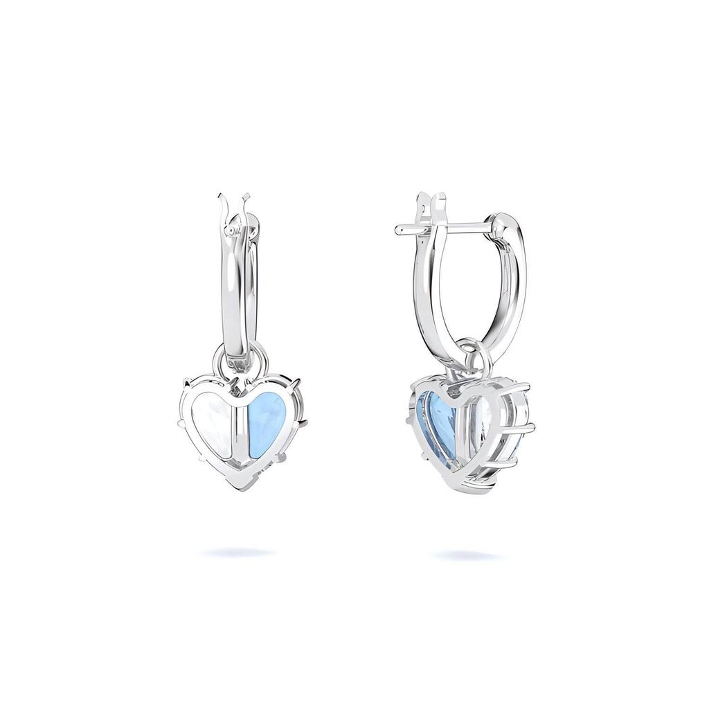 Swarovski Gema Symmetrical Water Drop Heart Earrings Women earrings Silver Blue 5653565