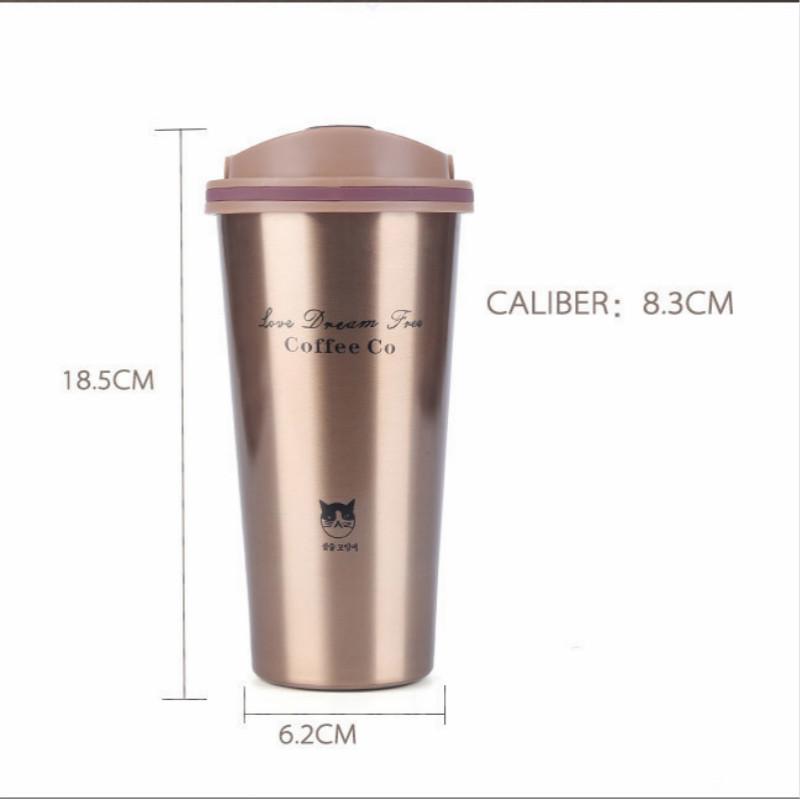 500ML Thermos Mug Coffee Cup with Lid Thermocup Seal Stainless Steel Vacuum Flasks Thermoses Thermo Mug for Car My Water Bottle