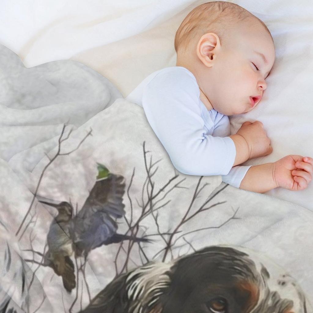 Английский сеттер , Сезон охоты на вальдшнепа Плед Накидка Самый мягкий Кемпинг Термобелье Для Путешествий Пледы