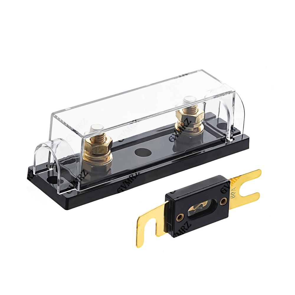 1set ANL-H ANL-B 30A-500A Transparent Car Fuse Box ANL Fuse Holder Distribution in line 0 4 8 GA Positive With ANL Fuse Fusible Fuse Holders1