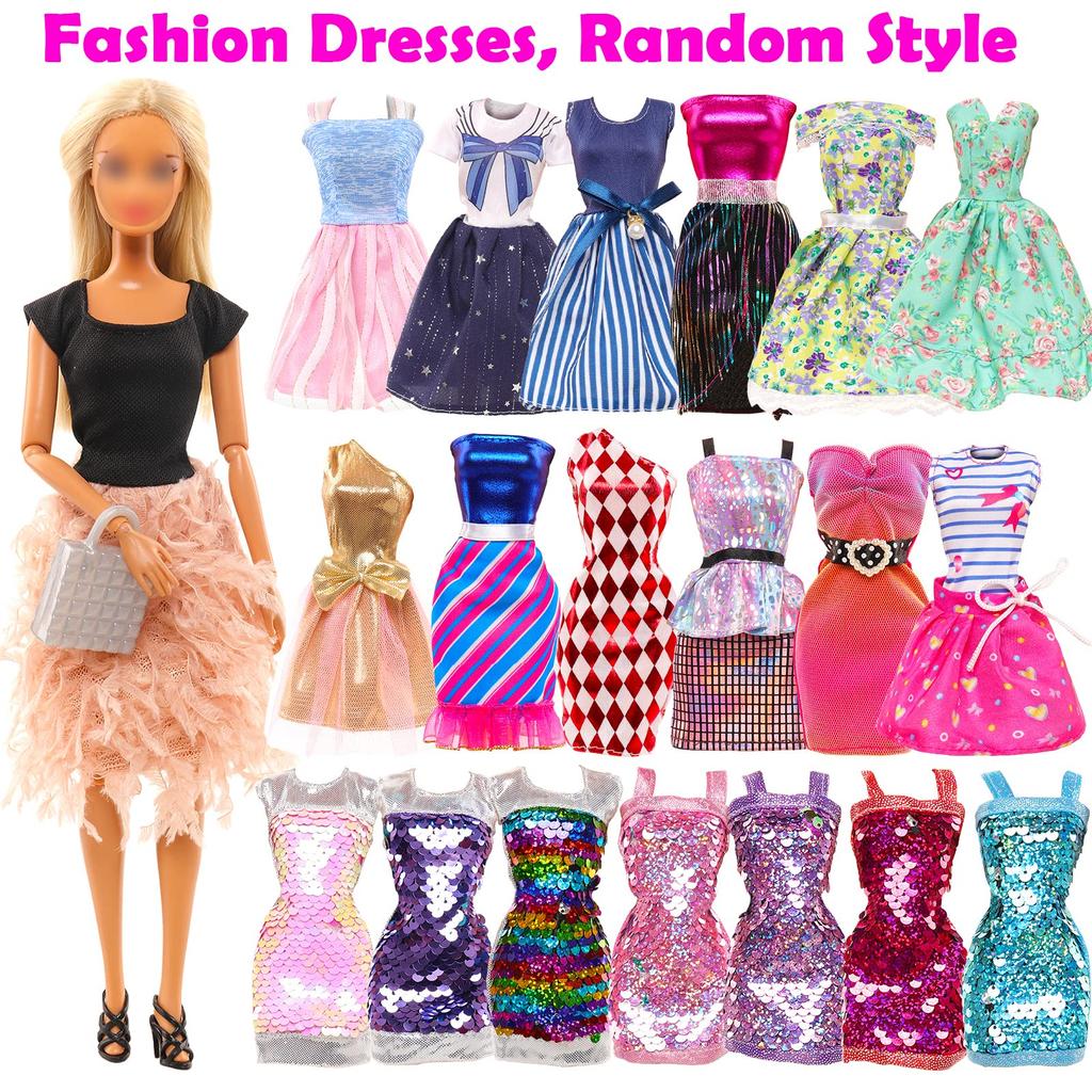 Barwawa Doll Clothes 30cm Doll Clothes Doll Dresses 52 Sets 3 Clothes 14 Dresses 3 Swimsuits 10 Pairs Shoes Computer Hanger and 22 Accessories for