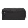 Prada Silver Logo Saffiano Leather Toilet Bag Clutch Unisex Couple Style Black