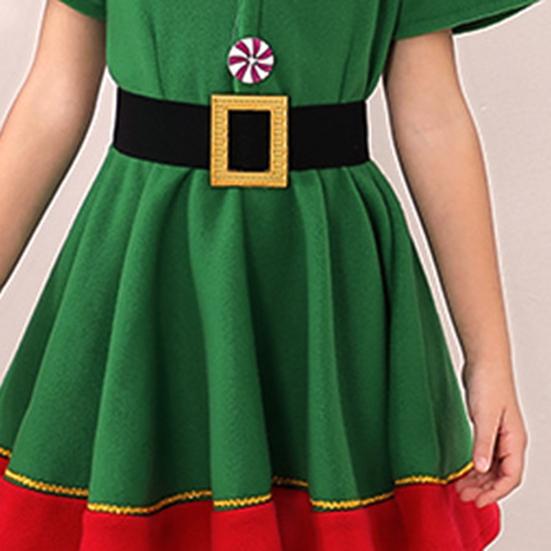 Christmas Elf Costume Set with Hat Accessories Boys Girls Elf Outfit Xmas Holiday Fancy Costume Party Cosplay Santa's Helper Suit