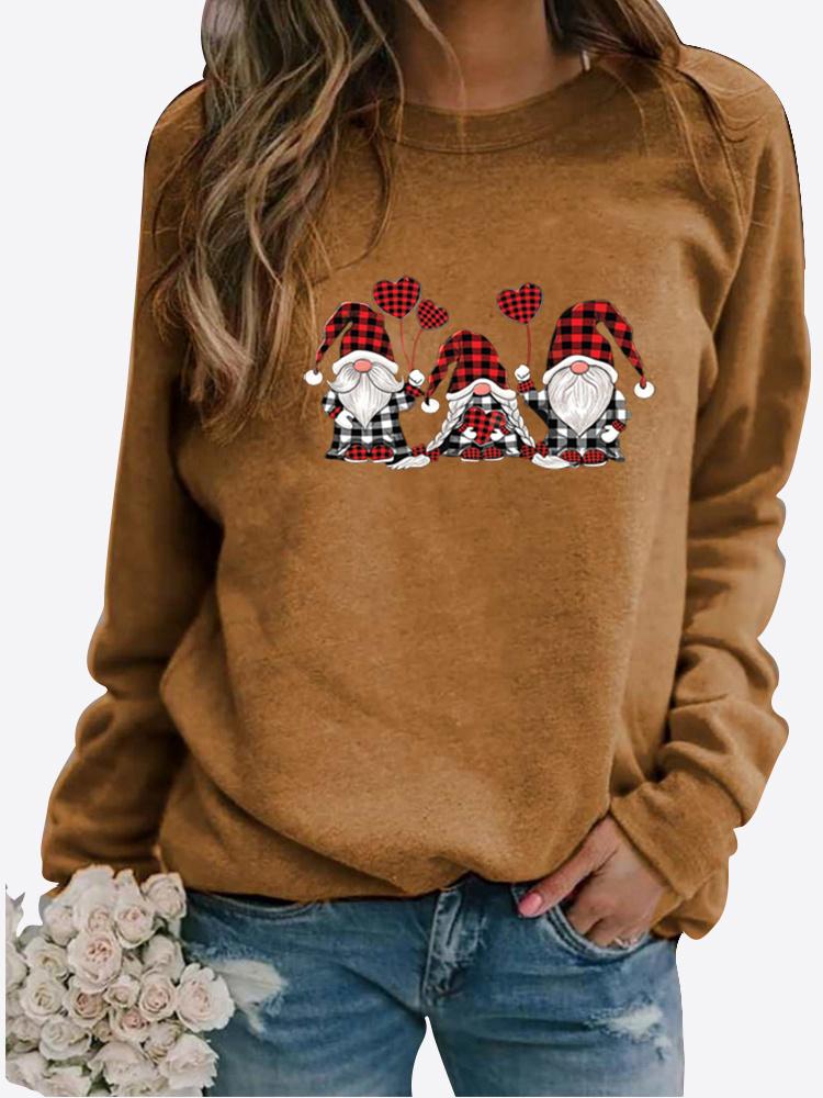 Осенне-зимний женский свитер с рождественской тематикой и принтом, повседневная толстовка с круглым вырезом и длинными рукавами, топ больших размеров