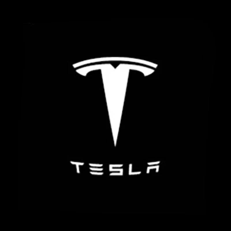 2/4pcs Car Door LED Logo Projector lights HD Welcome Light 3D Laser Ghost Shadow Light for Tesla Model Y 3 S X car Accessory