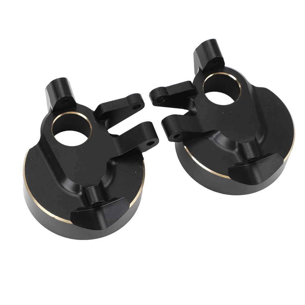 2Pcs RC Steering Knuckles Black Coated Brass Front Steering Knuckles Replacement for Capra SCX10 1/1