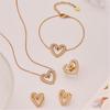 Swan Heart Ring Earrings Bracelet Necklace In Stainless Steel 18k Gold Plated Chain Neckalces Bracelets Rings Earring for Women