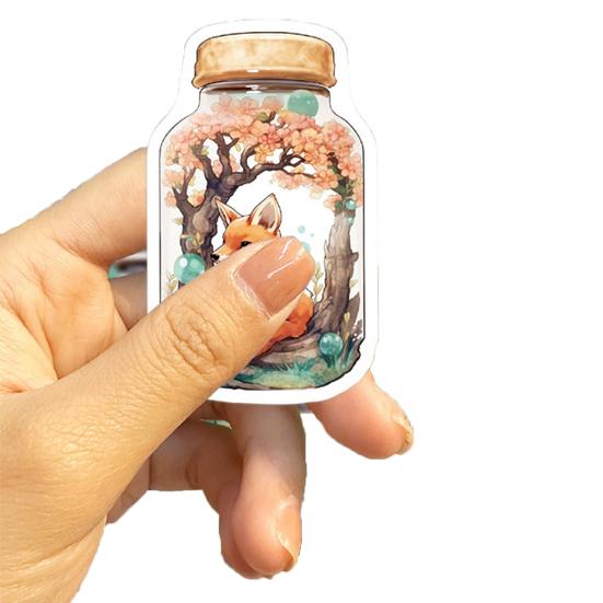 50 шт., наклейки на стеклянные бутылки с героями мультфильмов, различные милые наклейки «Мир в бутылке», граффити, декоративные виниловые художественные наклейки, водонепроницаемые наклейки для скейтборда, багажа