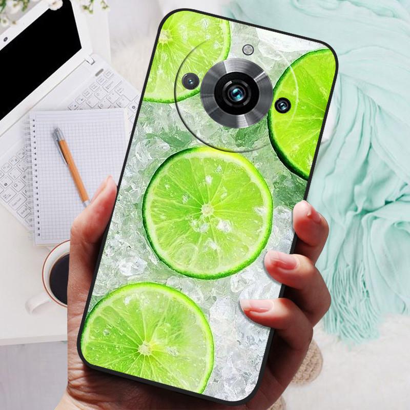 Чехол для Realme 11 Pro Plus Черный Силиконовый Милый Расписной ТПУ Coque для Realme11 Pro Capa Realme 11 5G 203 Funda Защитный