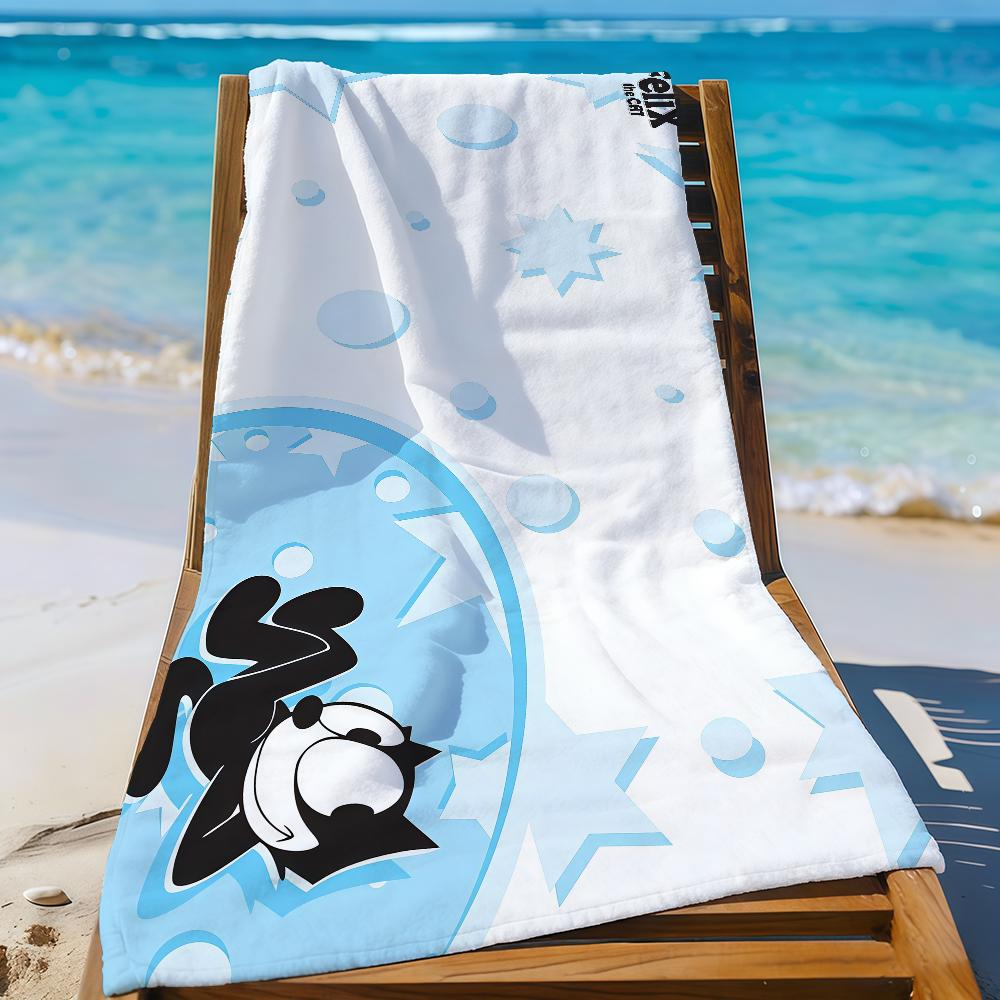 Мультяшное F-Феликс Кот-S Полотенце Спортивное Быстросохнущее Туристическое Снаряжение для Кемпинга Песозащитное Мягкое Легкое Большое Пляжное Полотенце